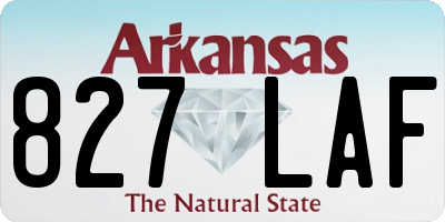 AR license plate 827LAF