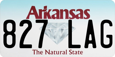 AR license plate 827LAG