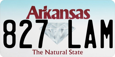 AR license plate 827LAM