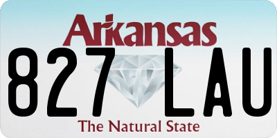 AR license plate 827LAU