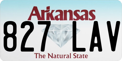 AR license plate 827LAV