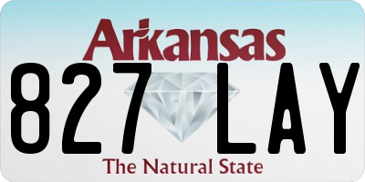 AR license plate 827LAY