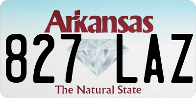 AR license plate 827LAZ