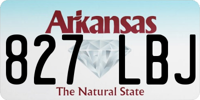 AR license plate 827LBJ