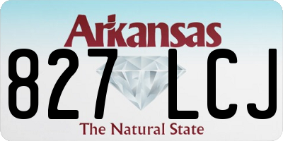 AR license plate 827LCJ