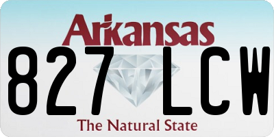 AR license plate 827LCW
