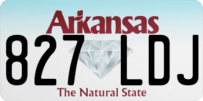 AR license plate 827LDJ
