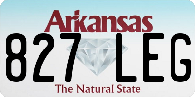 AR license plate 827LEG
