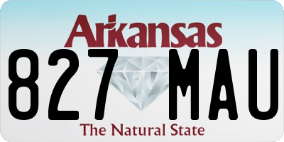AR license plate 827MAU