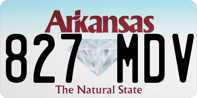 AR license plate 827MDV