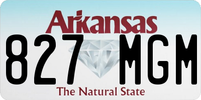 AR license plate 827MGM
