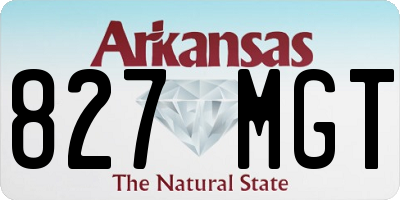 AR license plate 827MGT
