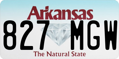 AR license plate 827MGW