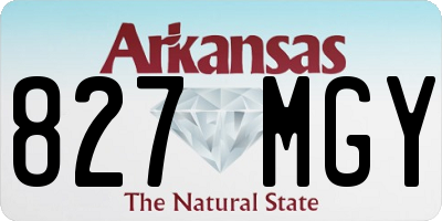 AR license plate 827MGY