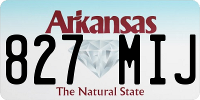 AR license plate 827MIJ