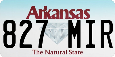 AR license plate 827MIR