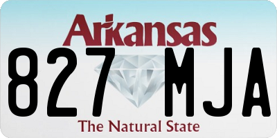 AR license plate 827MJA