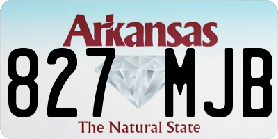 AR license plate 827MJB