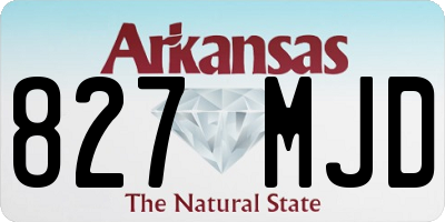 AR license plate 827MJD