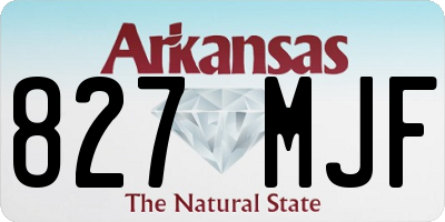 AR license plate 827MJF