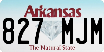 AR license plate 827MJM
