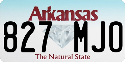 AR license plate 827MJO