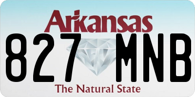 AR license plate 827MNB