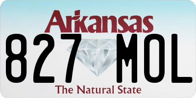 AR license plate 827MOL