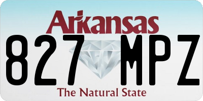 AR license plate 827MPZ
