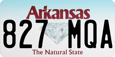 AR license plate 827MQA