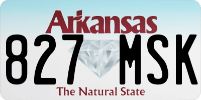 AR license plate 827MSK