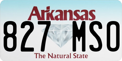 AR license plate 827MSO