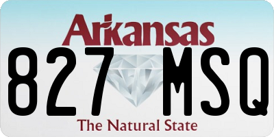 AR license plate 827MSQ