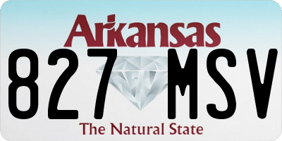 AR license plate 827MSV