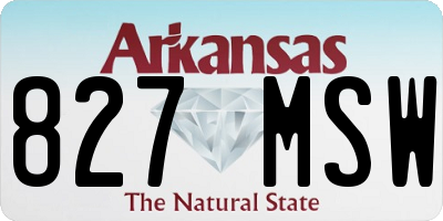 AR license plate 827MSW