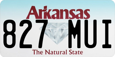 AR license plate 827MUI