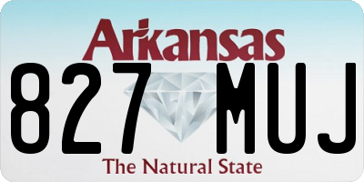AR license plate 827MUJ
