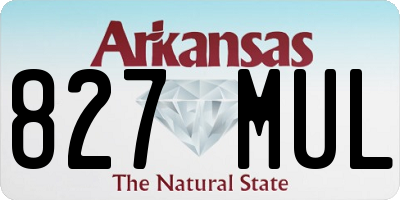 AR license plate 827MUL