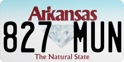 AR license plate 827MUN