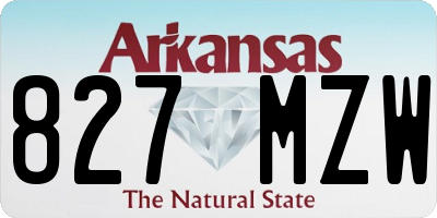 AR license plate 827MZW