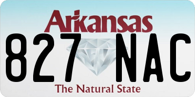 AR license plate 827NAC