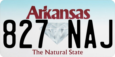 AR license plate 827NAJ
