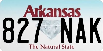 AR license plate 827NAK