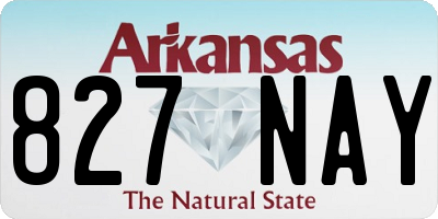 AR license plate 827NAY