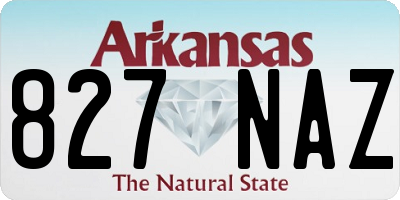 AR license plate 827NAZ