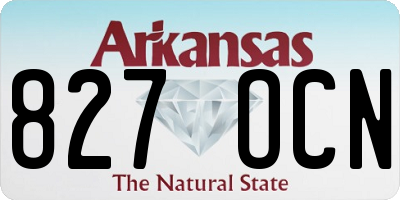 AR license plate 827OCN