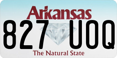AR license plate 827UOQ