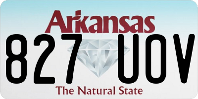 AR license plate 827UOV