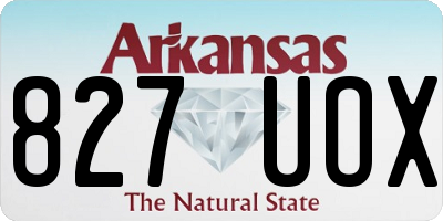 AR license plate 827UOX