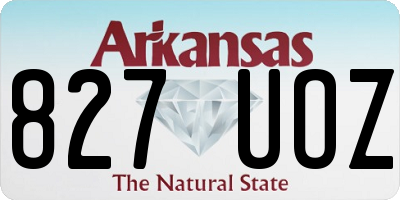 AR license plate 827UOZ